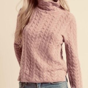 Garnet Hill Cashmere Cabled turtle neck